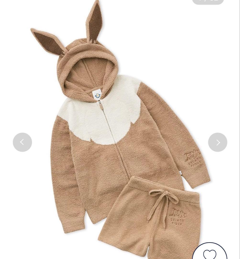 gelato pique ジェラートピケ　イーブイ　ポケモンスリープ ポケモンスリープ】ベビモコ イーブイ パーカ＆ショートパンツセット