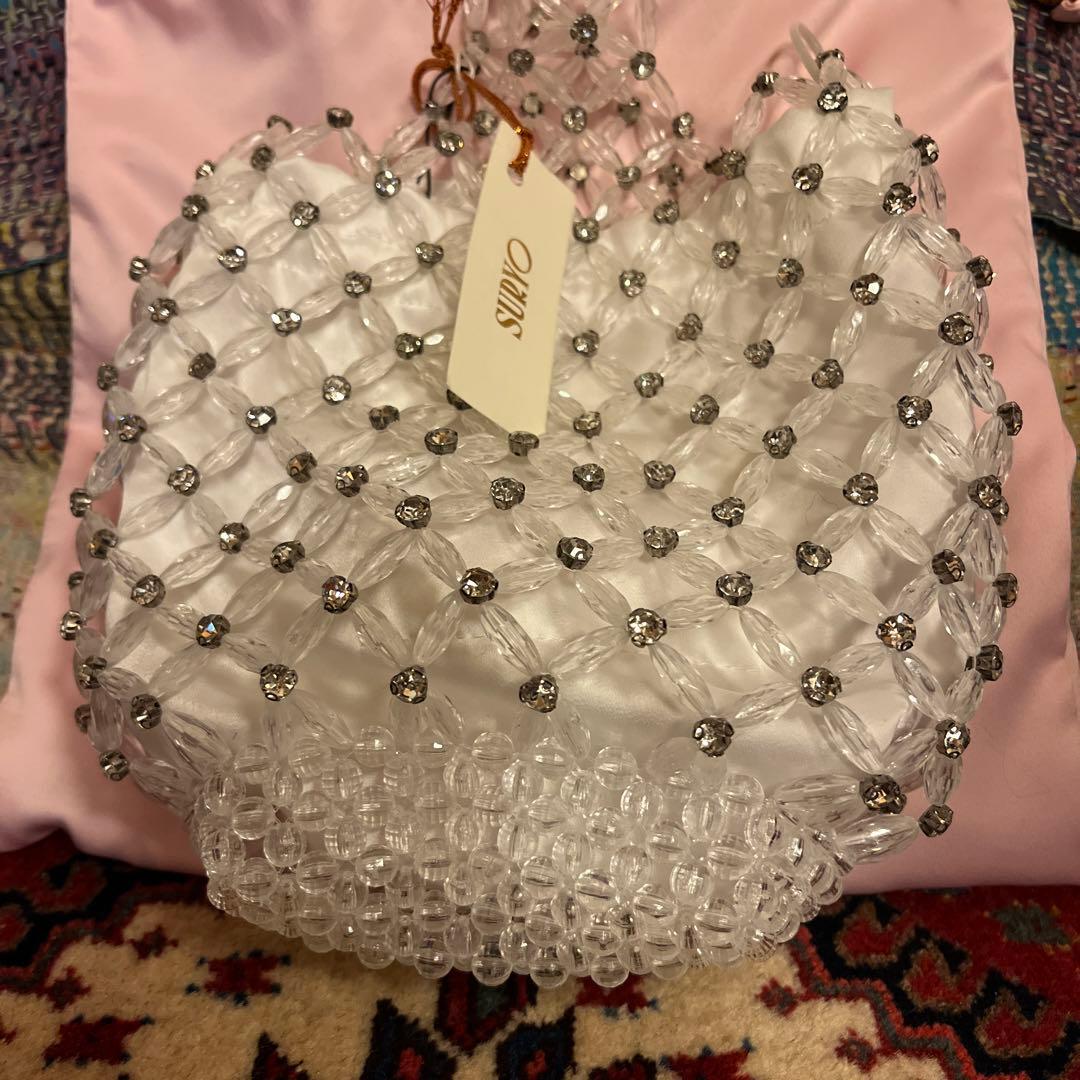 SURYO BIJOU BAG ビジューバッグ ストーン 白 SURYO BIJOU BAG ビジューバッグ ストーン 白 - メルカリ