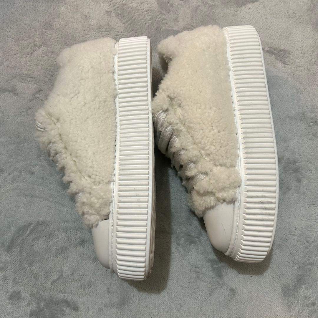 美品 miu miu ミウミウ ボアシアリング スニーカー 23.5cm