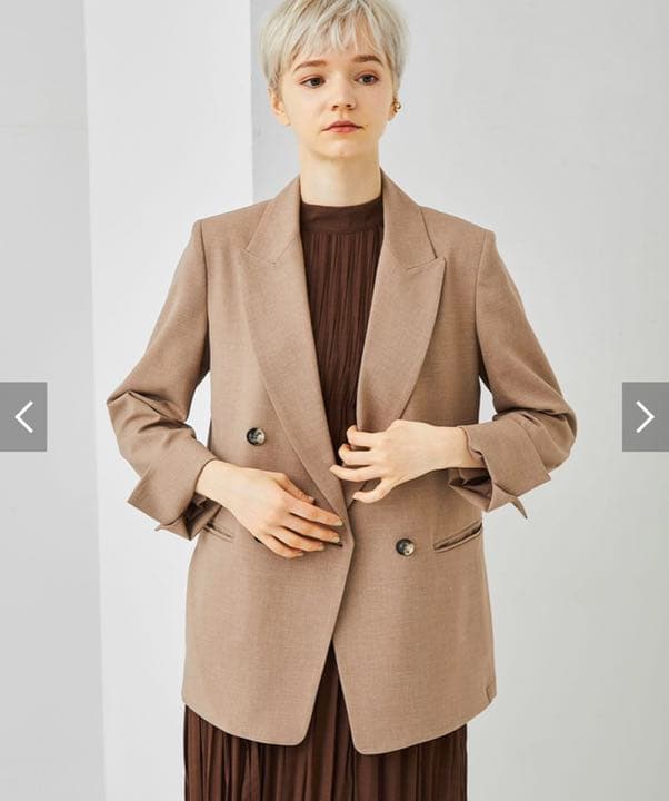 セットアップ】studiousハイストレッチダブルブレストJK+テーパードPT