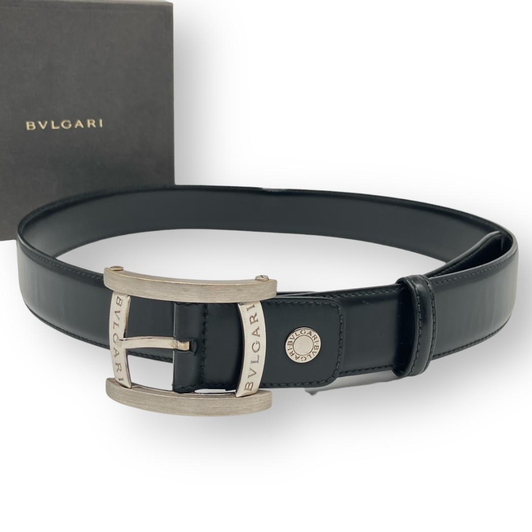 BVLGARI ブルガリ アショーマ ベルト シルバー ブラック イタリア製 BVLGARI（ブルガリ） ベルト アショーマ ASSIOMA メンズ ブランド 本革