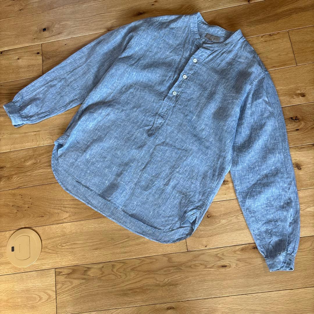 マーガレットハウエル☆オシャレなバンドカラー リネンプルオーバー