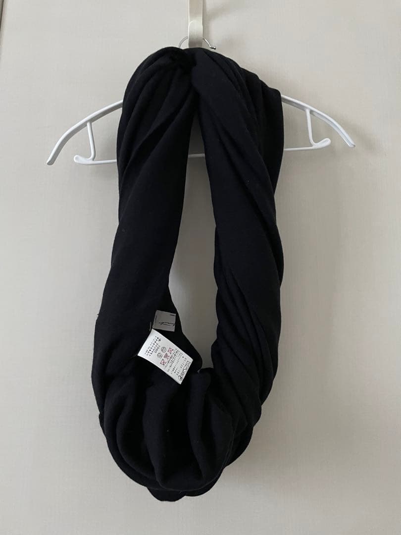 ヨウジヤマモトプールオム　黒いウールのスヌード　マフラー Yohji Yamamoto - Yohji Yamamoto POUR HOMME ヨウジヤマモト