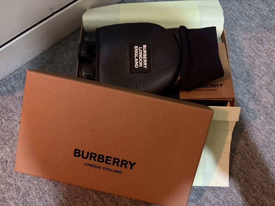 BURBERRY バーバリー フィンガーレス 手袋 グローブ レザー - メルカリ