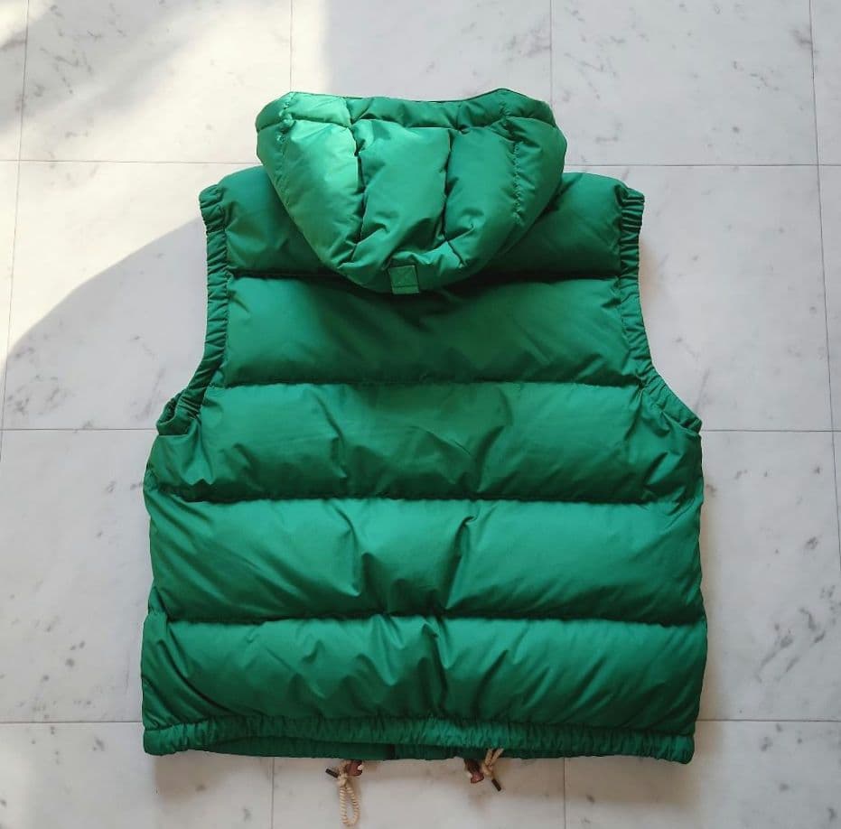 美品 ラルフローレン ポニー刺繍 フード付 2way ダウンベスト 緑