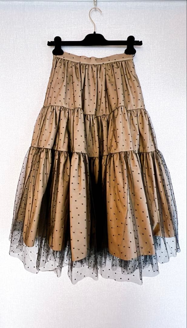 美品 SEVEN TEN フロッキードットチュールスカート - メルカリ
