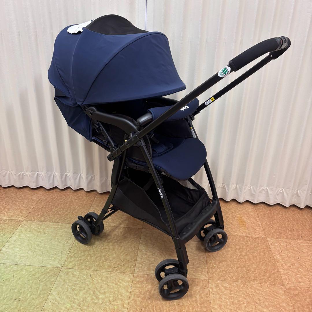 クリーニング済 ☆綺麗☆ アップリカ カルーンエアー ハイシート ネイビー