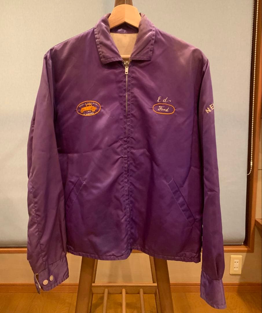 70s 実在 カークラブジャケット サテン フォード ホットロッド - メルカリ