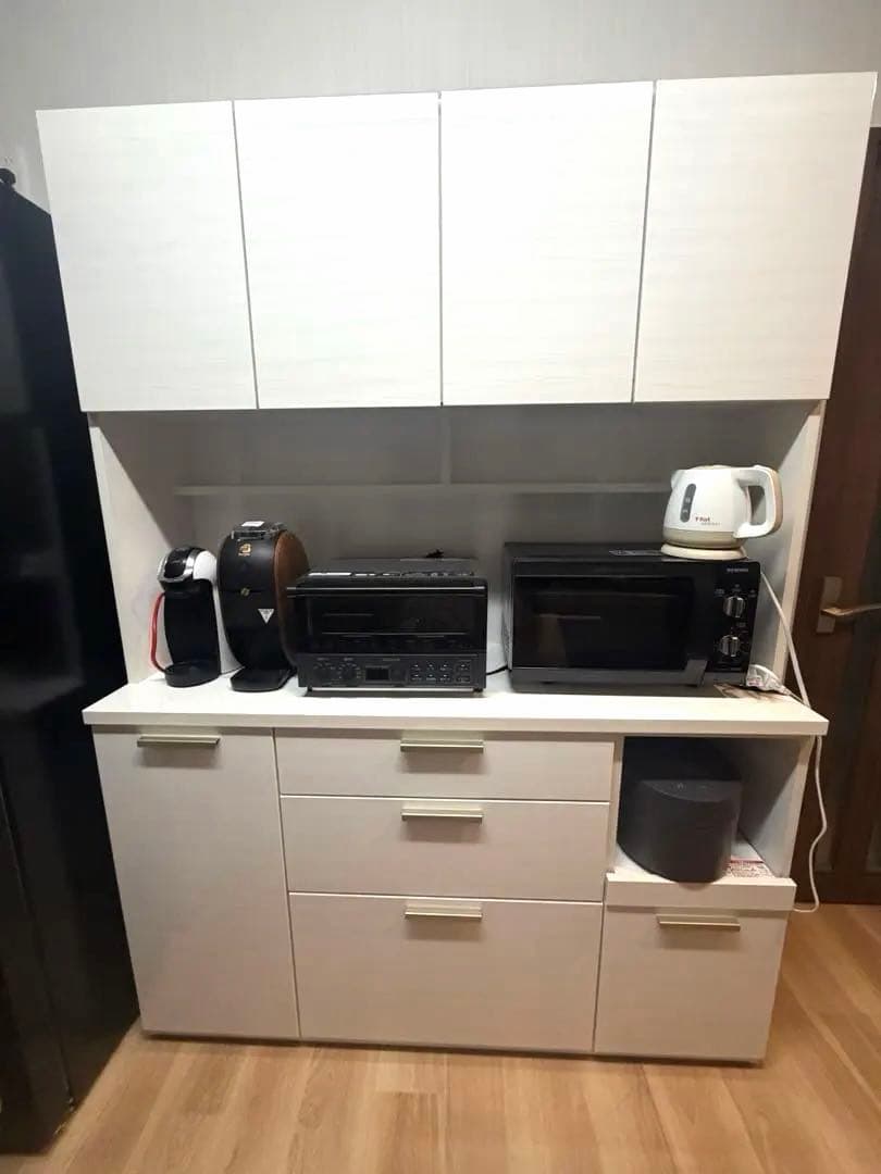 食器棚・キッチンカウンター ELITE MOTORS キッチンカウンター 幅90cm フレンチカントリー調 スライド棚 2口