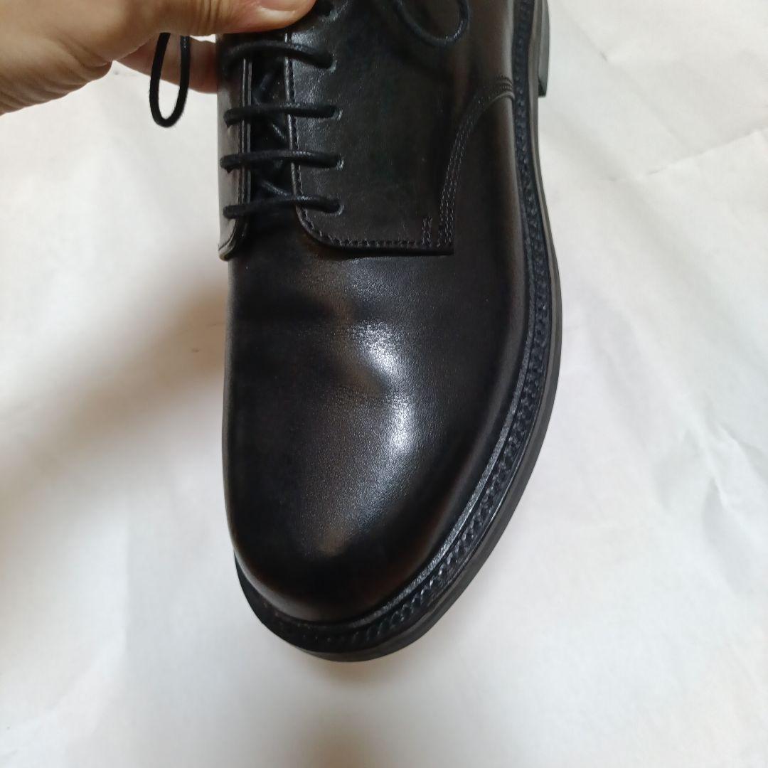harrogate euston サイズ7.5 黒 レザー プレーントゥ - メルカリ