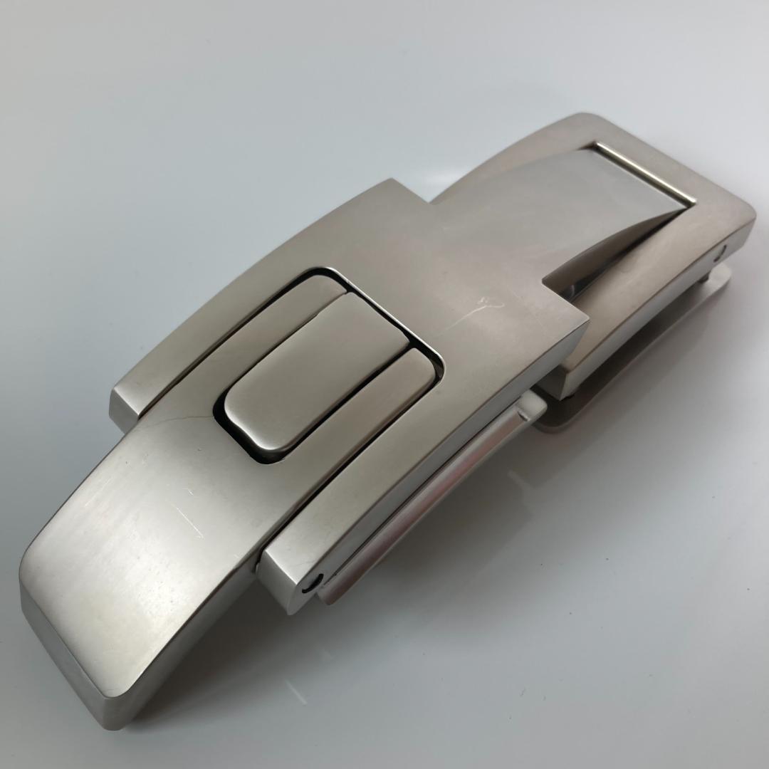 訳あり】パワーベルト レバーアクション 本革 グレー×マット銀 可変式