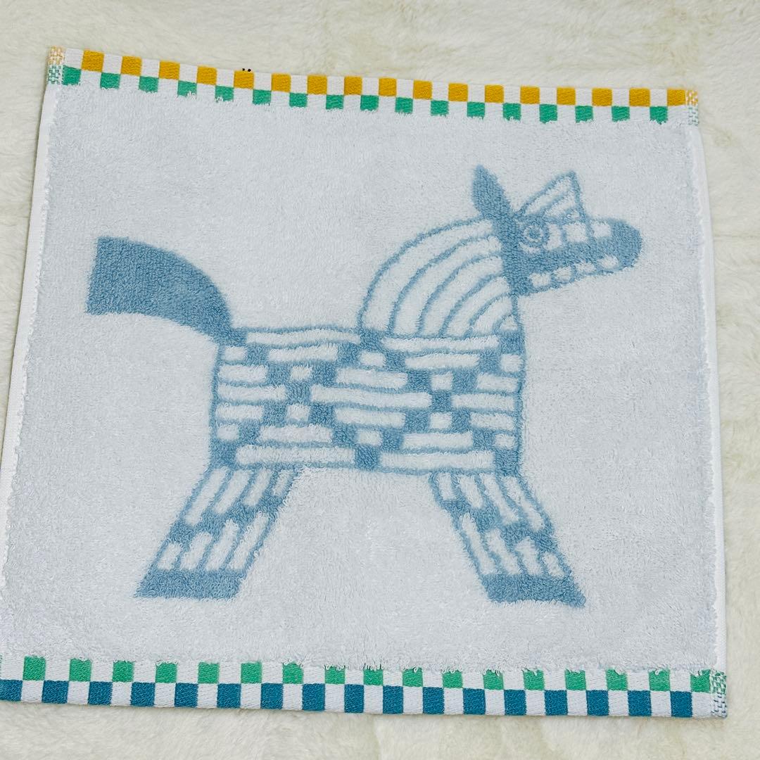 HERMES アニモーナッテ 馬模様 タオルハンカチ 新品