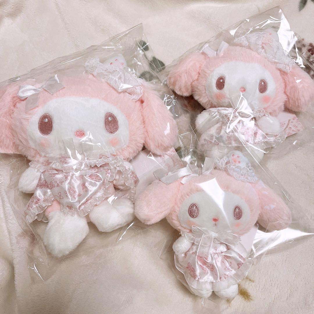 マイメロディ 白いちごのティータイム ふわくた ぬいぐるみ ポーチ