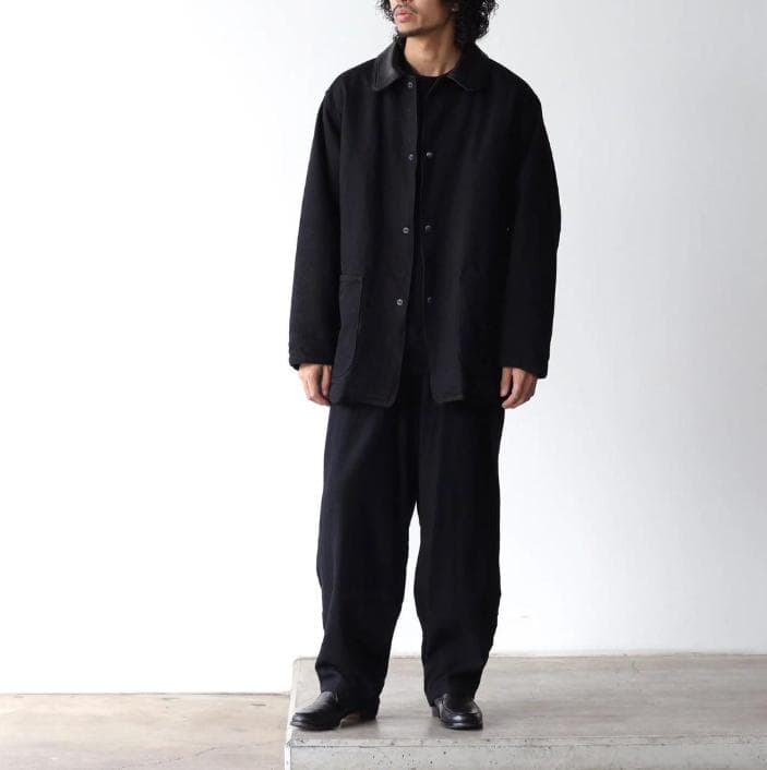 新品 COMOLI コモリ デニムレザーワークジャケット 25AW 襟レザー