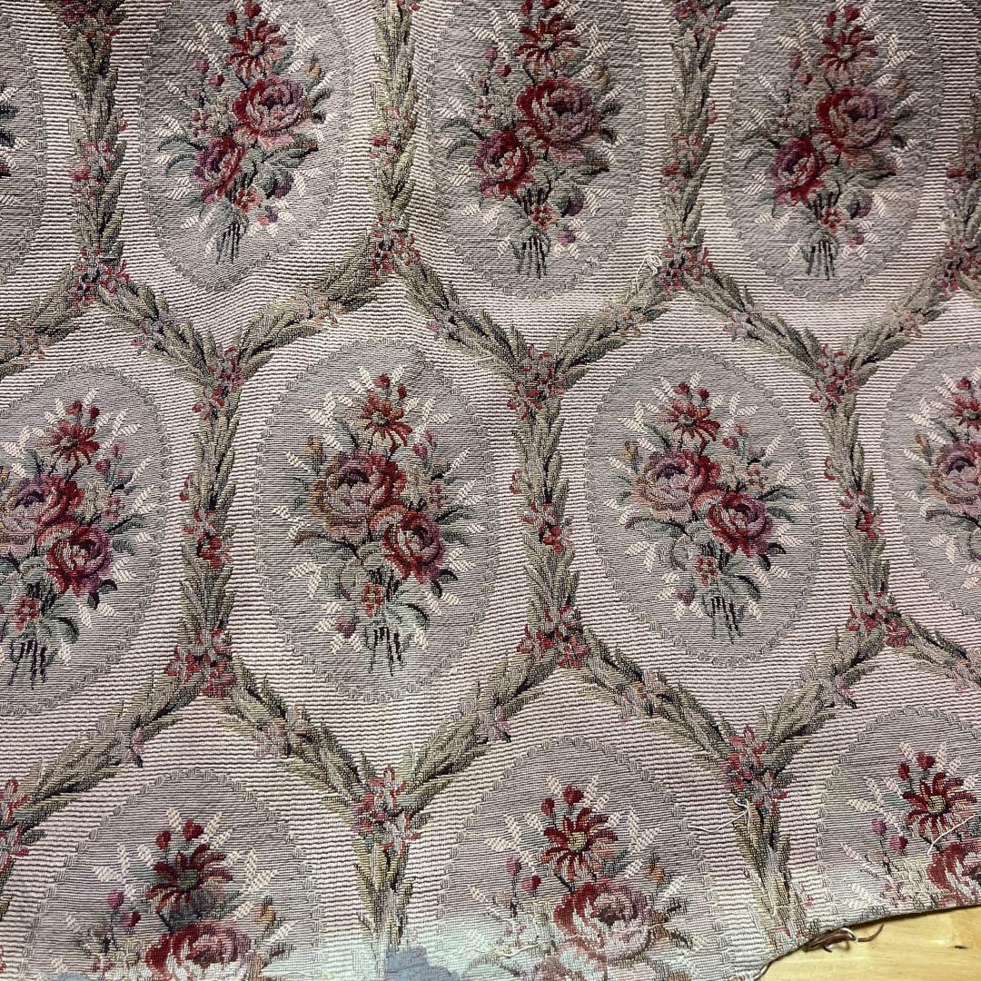 フランスアンティークカーテン織物生地 フランス 19世紀 アンティークカーテン オフホワイト