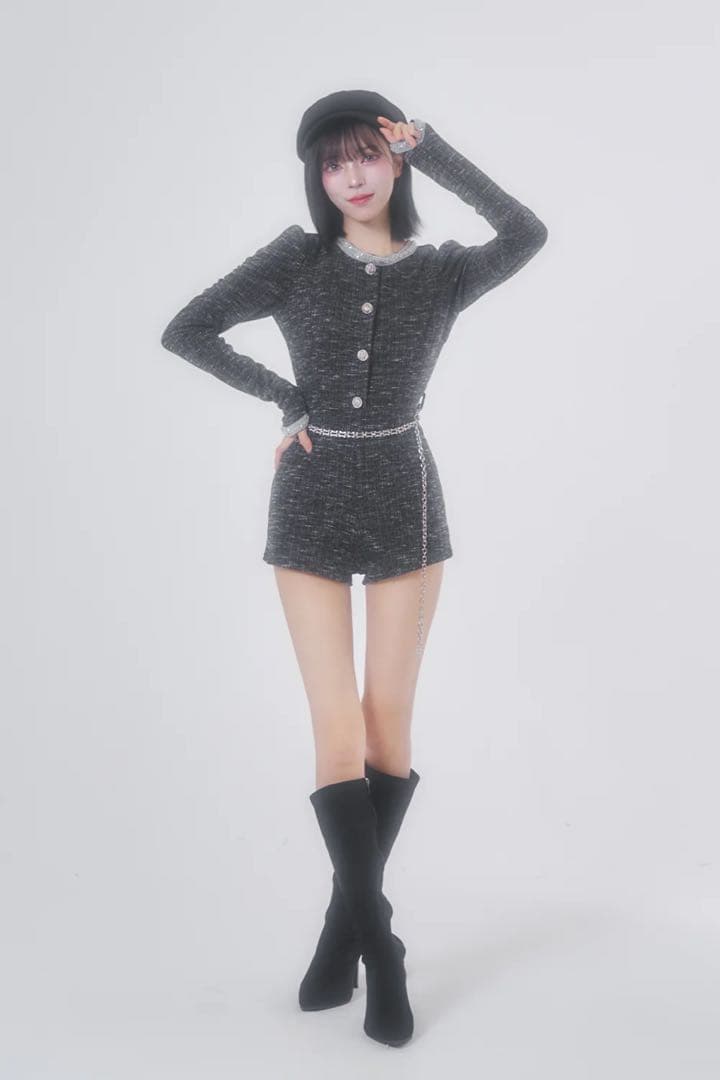 BELEARMIMI ベリアミミ デザインチェーンツイードコンビネゾン - メルカリ