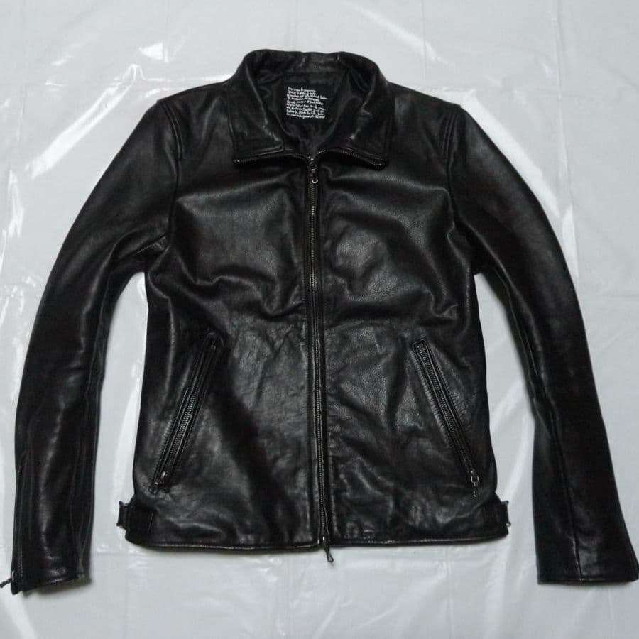 中綿サーモライト◇ナノユニバース レザージャケット 黒M◇ライダース
