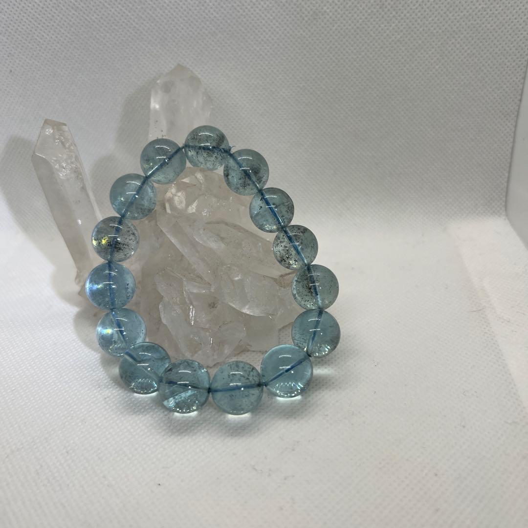 mw@プロフ必読　超高品質！モスアクアマリンブレスレット 高品質 モスアクアマリン パワーストーンブレスレット 天然石