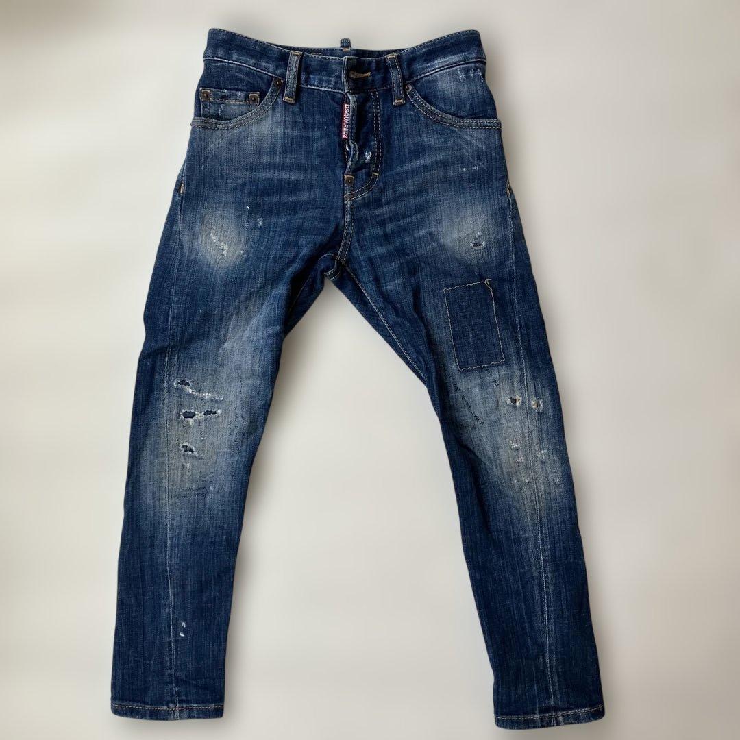 DSQUARED2 スキニーデニム ダークブルー DSQUARED2（ディースクエアード） S74LB1043 Dark Ripped Blue Wash