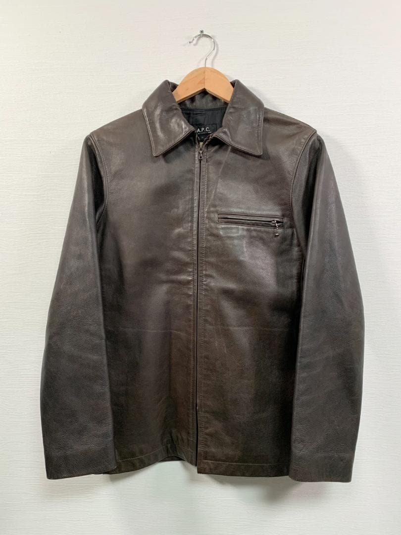 フランス製 [A.P.C.] シングルライダース レザージャケット M 牛革 楽天市場】A.P.C. アーペーセー シングル レザージャケット サイズ:M