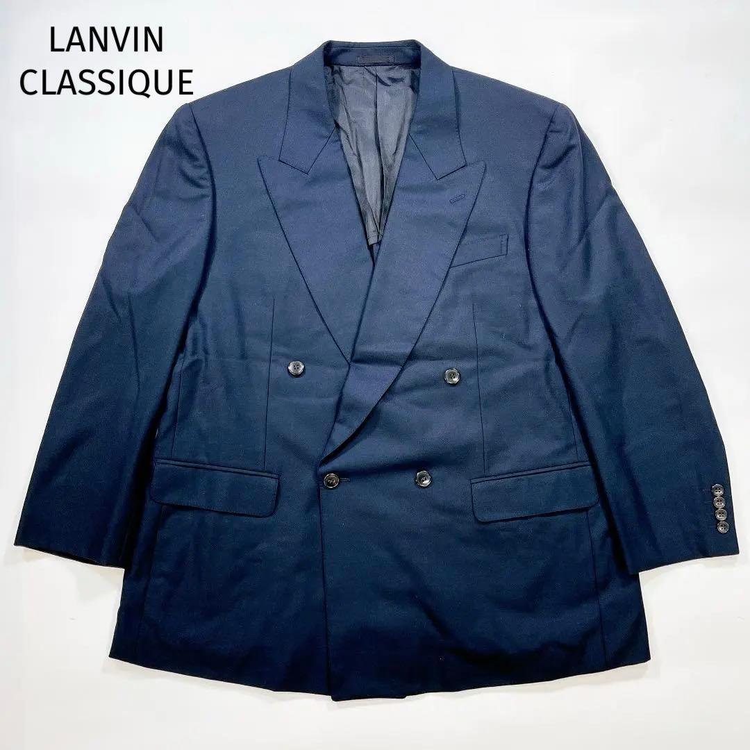 LANVIN CLASSIQUE ダブル テーラードジャケット 紺 カシミヤ混 - メルカリ