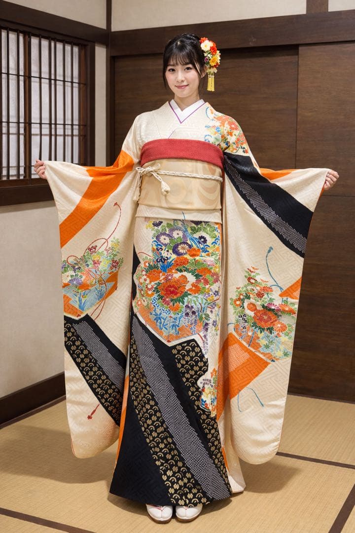 振袖 フルセット6点サイズＬ豪華振袖　駒刺繍　文箱花文　金彩　正絹 最高級古典柄振袖 関芳/最高級金駒金彩刺繍友禅 白金 桜柄 キラキラ