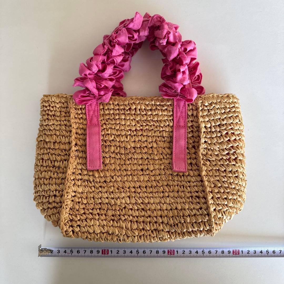 LUDLOW ラドロー グレープハンドル ラフィア かごバッグ ピンク - メルカリ