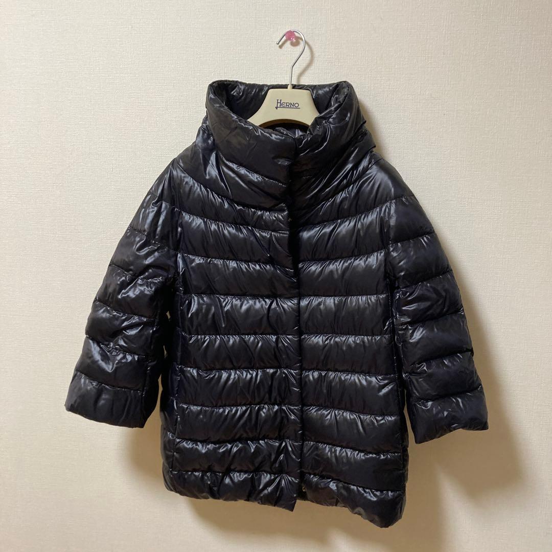 ヘルノ ナイロン ダウンジャケット ブラック38 HERNO（ヘルノ） ダウンジャケット メンズ フーディーブルゾン ポーラ