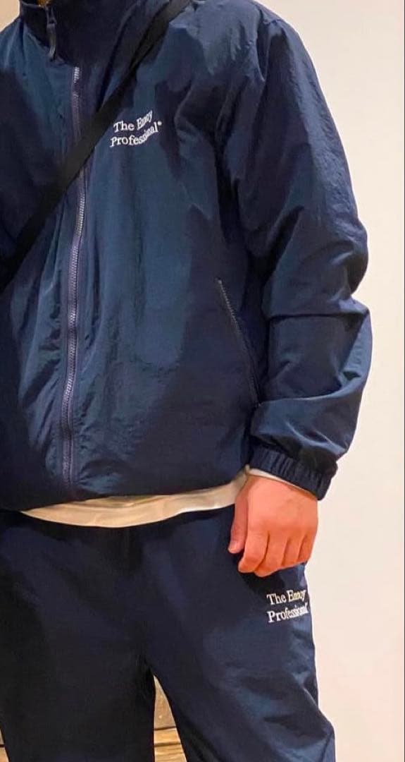 s*1様 エンノイ シャカシャカ ネイビー×白刺繍 上下L セットアップ