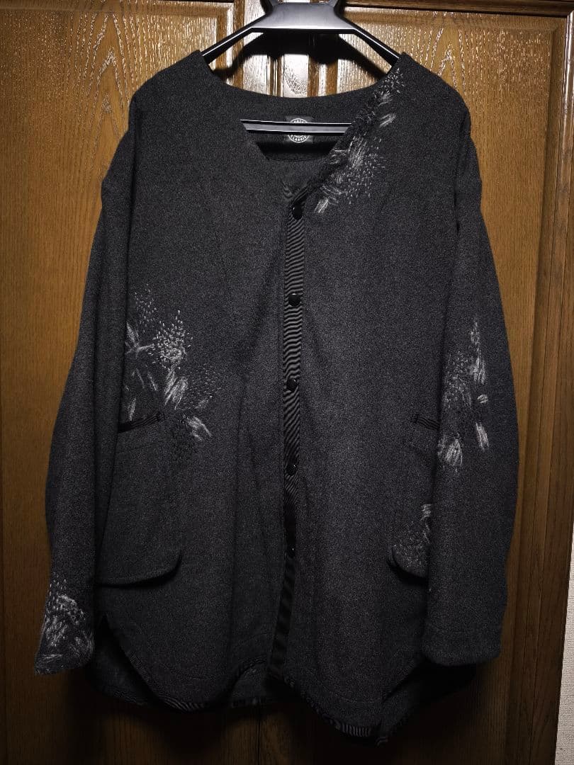 PORTER CLASSIC カシミヤ　CARDIGAN COAT ハンド刺繍 Porter Classic (CASHMERE CARDIGAN COAT) Color：Gray - TRAMPS