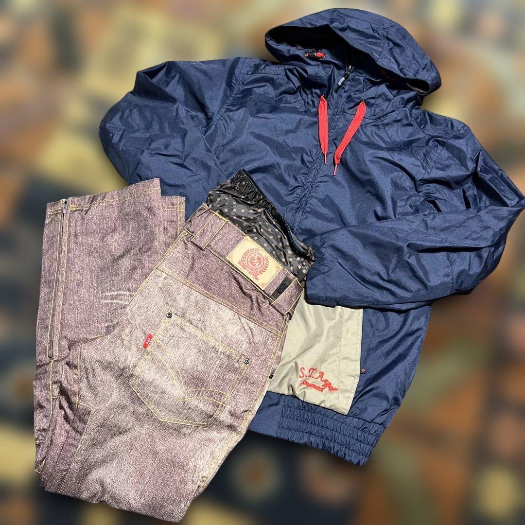 デニム風スノーボードウェアセット 上下 Sサイズ 686 ロクハチ デニム