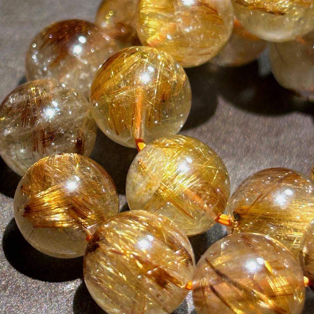 ⭐️高級品！タイガー タイチン ルチル ブレス 極美！開運福禄宝珠②