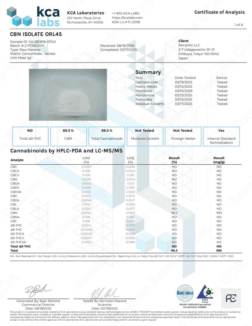 高濃度】CBN アイソレート 50g 99.9% - メルカリ