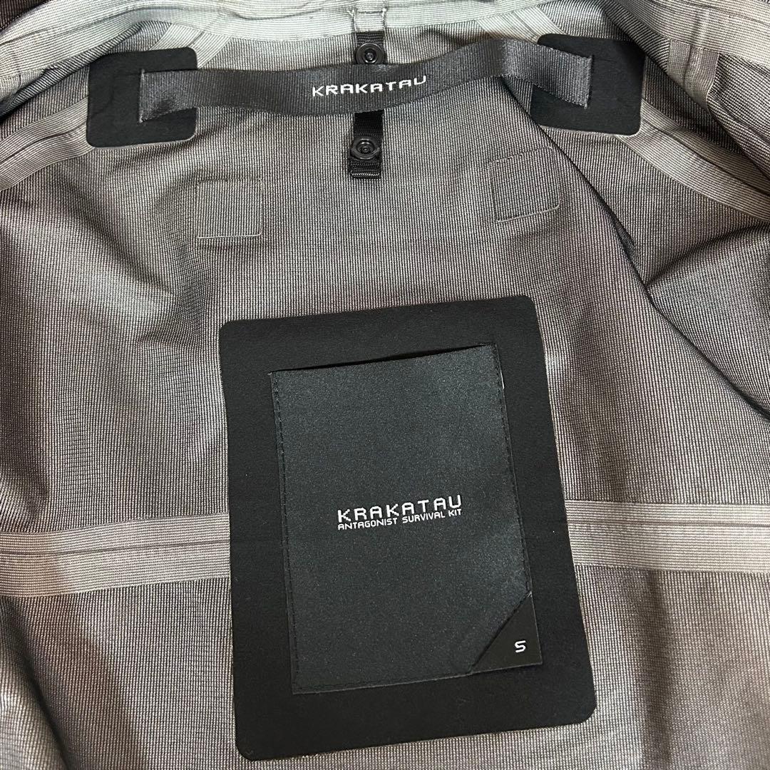 KRAKATAU ライナー付き ロングジャケット 防水 黒 キルティング S