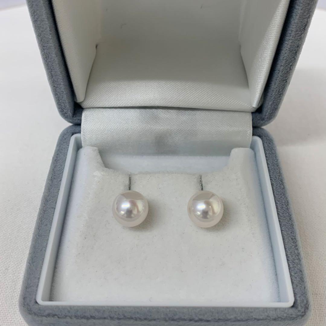 大人気　テリ最強　天女クラス　8.5-9mm プラチナピアス　冠婚葬祭　お出かけ