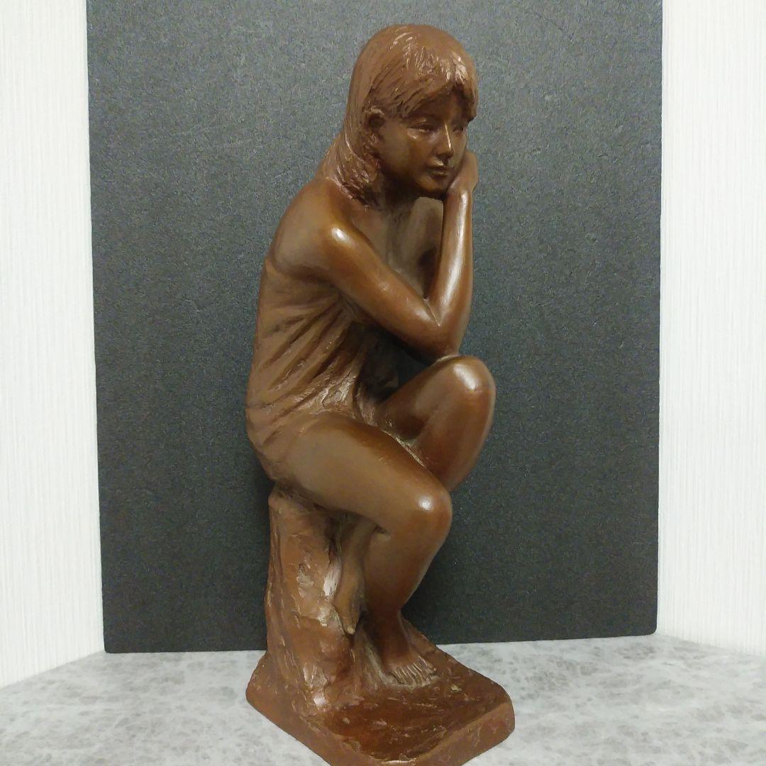 (貴重)　木内禮智 つぼみ　色紙付き　 ブロンズ像 金属 | sumart