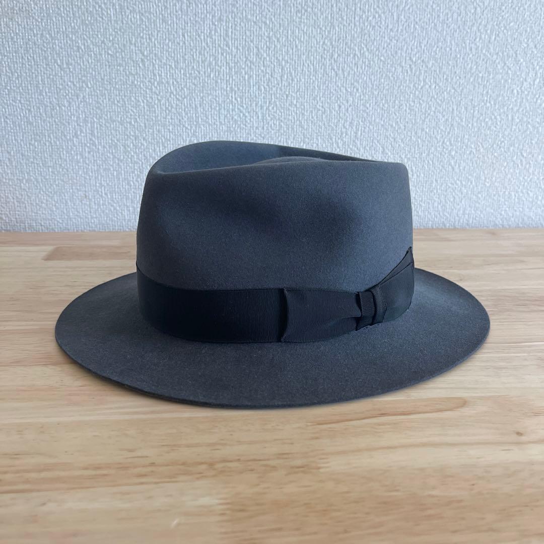 50's 60's イングランド製　ハット　チャコールグレー　7 1/4 STETSON（ステットソン） 中折れハット 紳士帽 高級 ハット アメリカ製