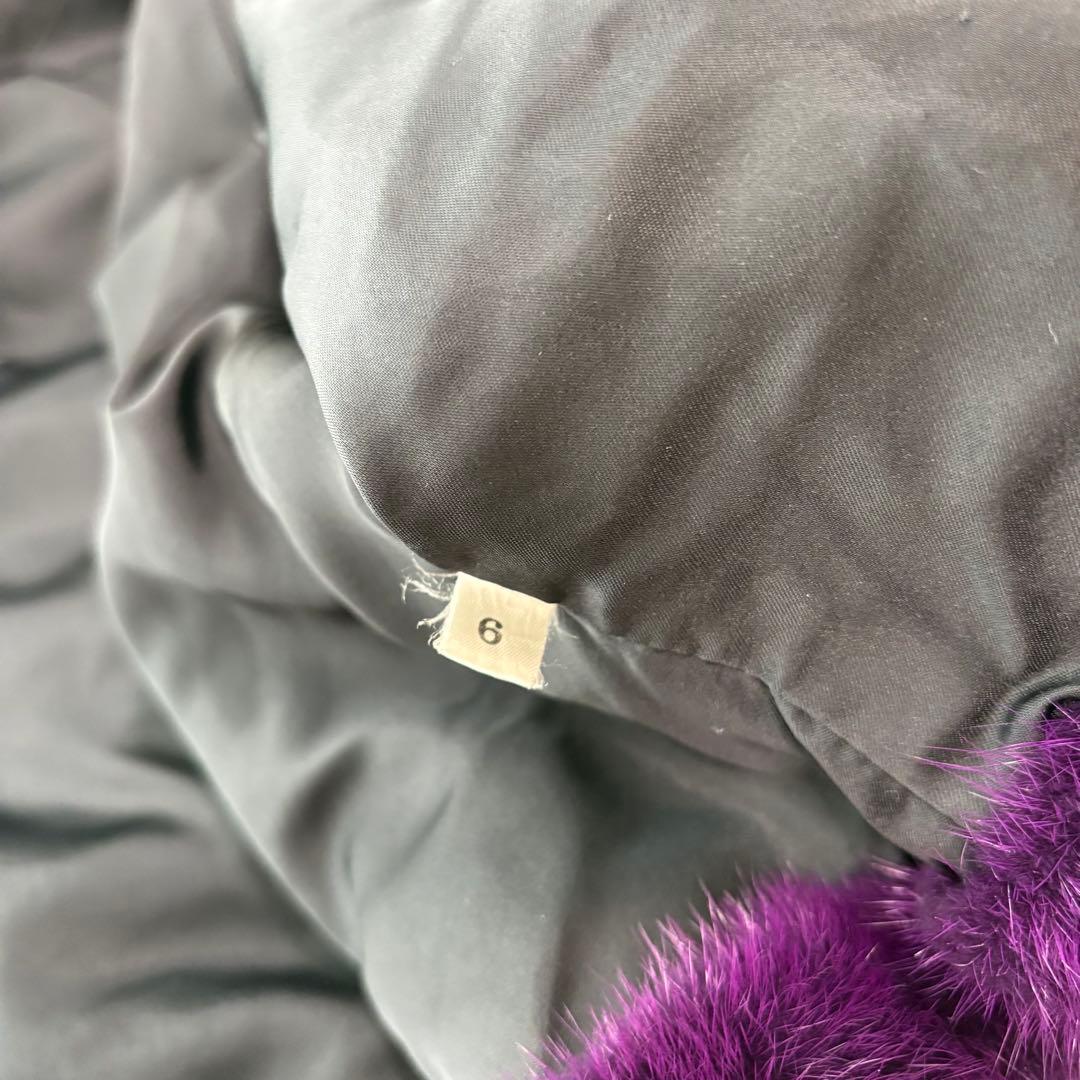 ミンク 毛皮 ショートコート フード付 紫 サイズ6 - メルカリ