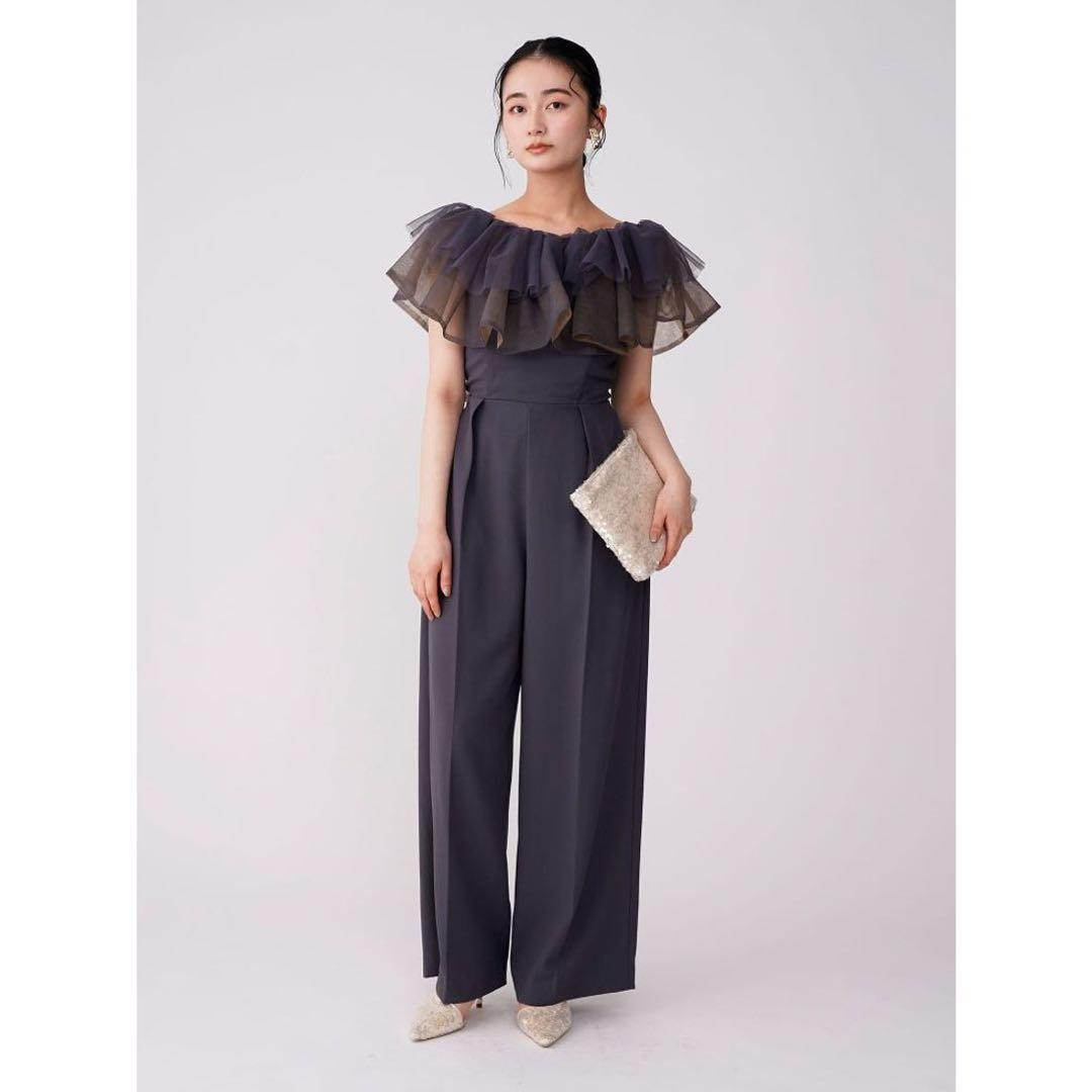 ラグナムーン チュールカラーベアパンツドレス LAGUNAMOON（ラグナムーン） パンツドレス LADYチュールカラーベア