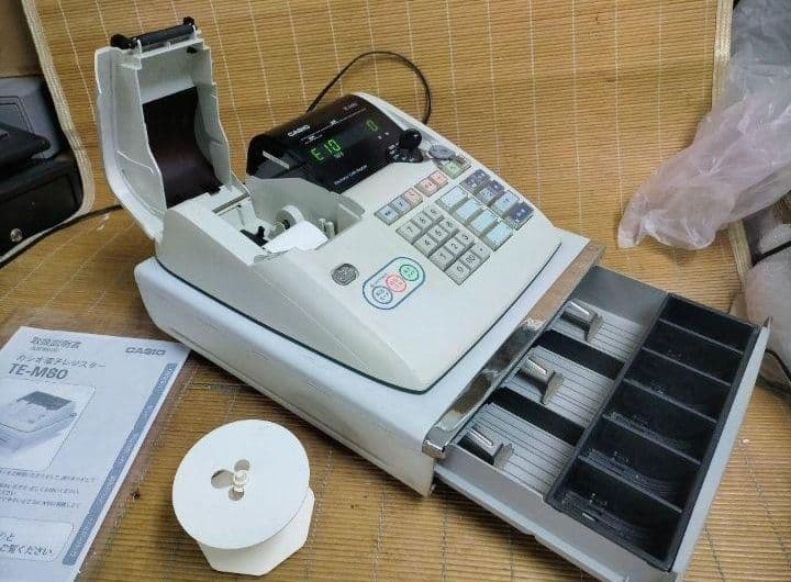 カシオレジスター TE-M80 中古品 人気機種感熱紙 送料無料 653811