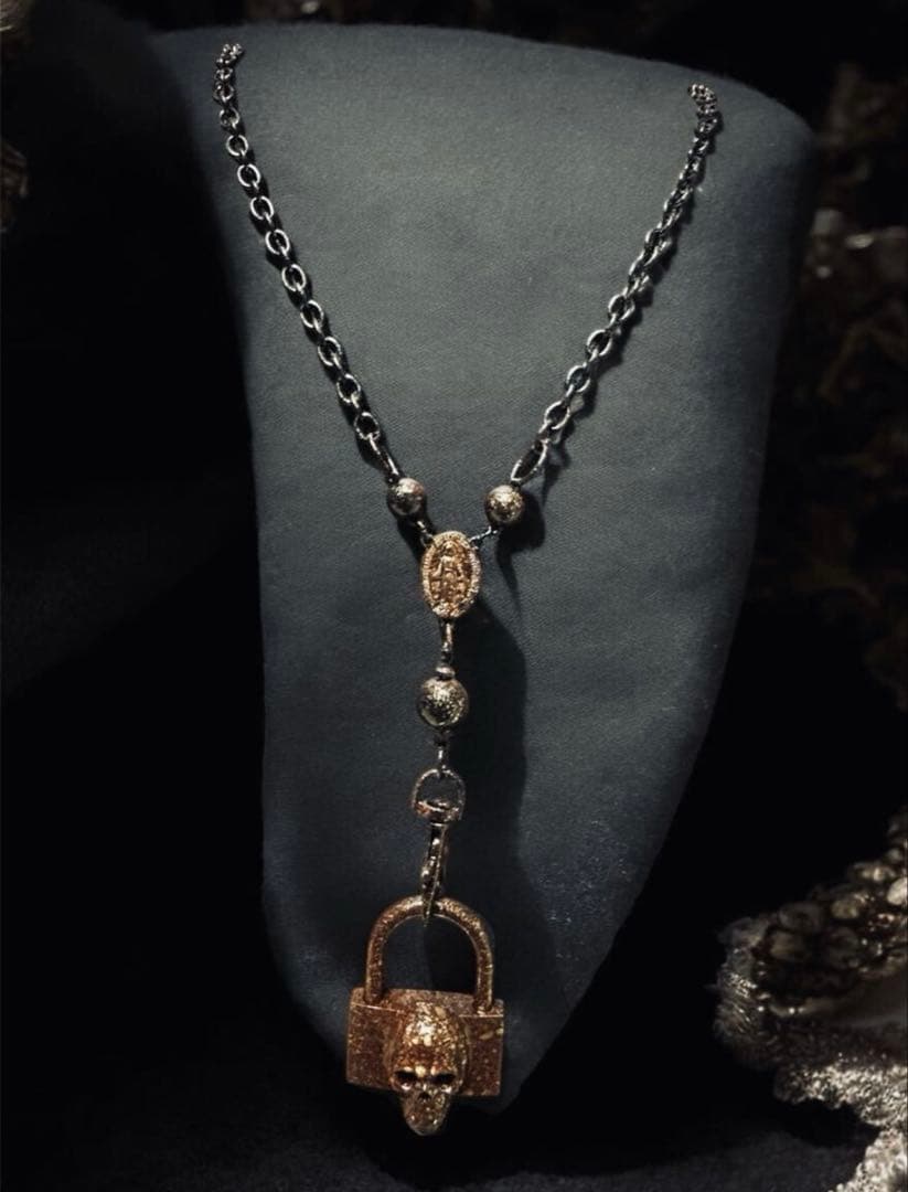 ☆1点物☆ジャンポールゴルチエ☆アンティークスカル南京錠ネックレス