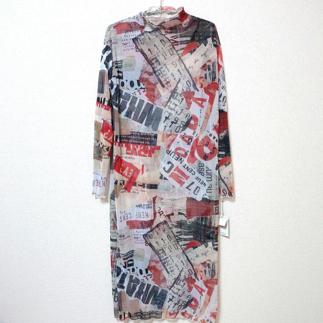 新品 クールカレアン グラフィックプリント 長袖ワンピース サイズ0