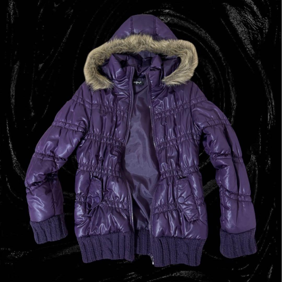 00s archiveファー付きダウン Y2K 短丈 グランジ 光沢 お兄系 - メルカリ