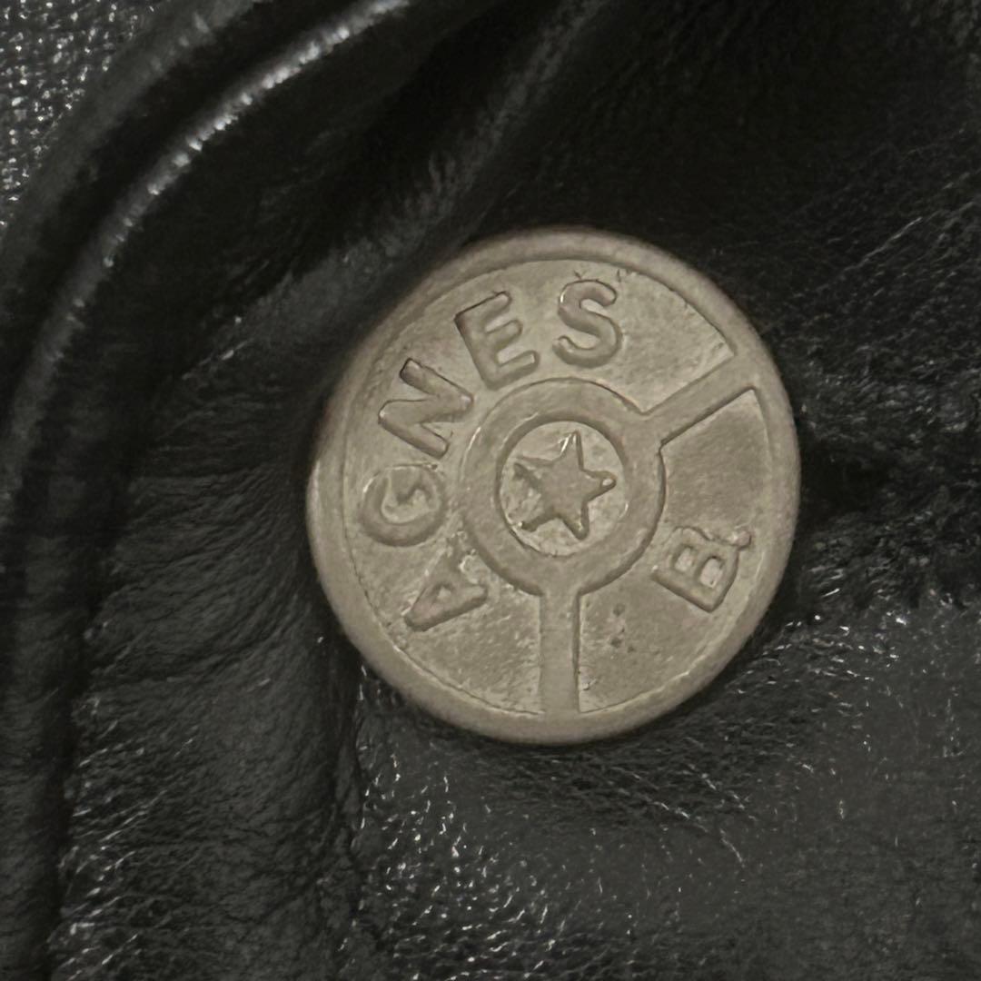 90s agnes b. homme レザージャケット 裏地チェック フランス製 - メルカリ