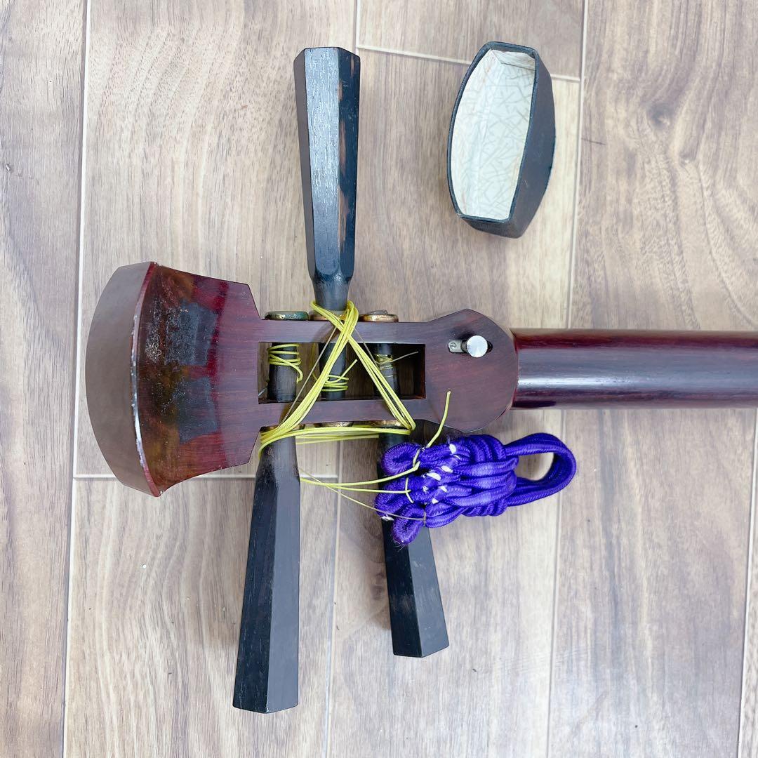 津軽三味線 一本溝 丸打胴 紅木 犬皮 東さわり 和楽器 - メルカリ