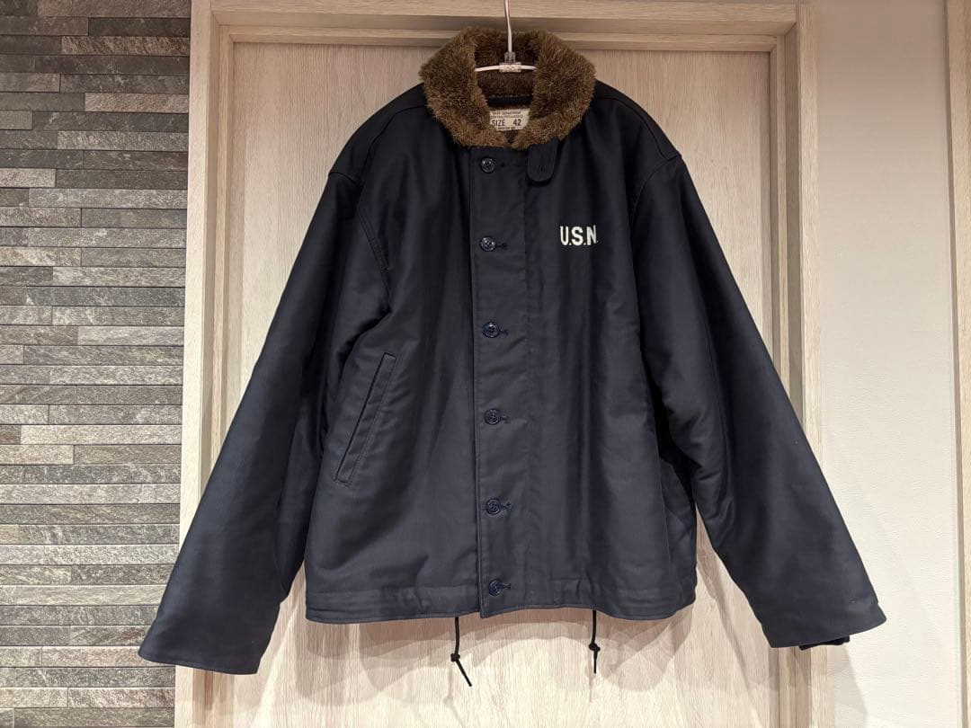 ★美品★HOUSTON N-1 デッキジャケット U.S.N ミリタリー 紺 HOUSTON（ヒューストン） デッキジャケット N-1 DECK JACKET - NAVY