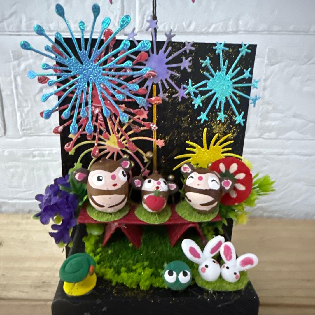 どんぐりアート♡夏のひととき＆花火大会オブジェ2点セット♡ - メルカリ