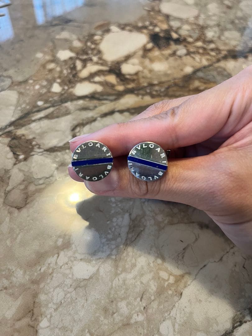 BVLGARI シルバー/ブルー カフリンクス 楽天市場】BVLGARIブルガリブルガリカフスリンクブルーエナメルギョー