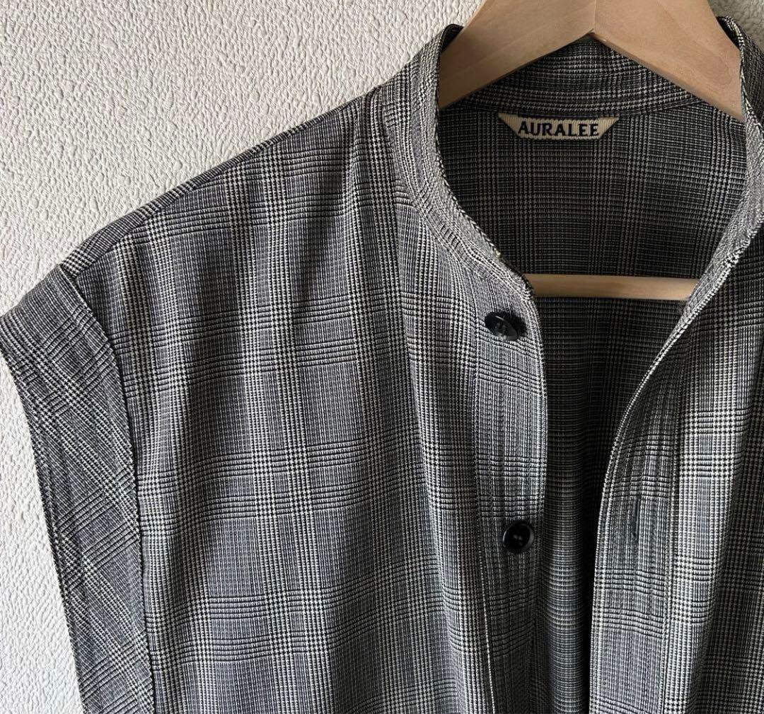 超美品☆AURALEE |オーラリー GLEN CHECK ワンピース ジレ - メルカリ