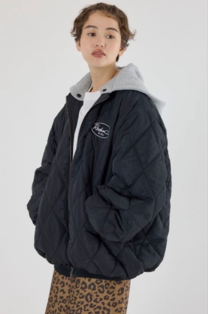 ロデオクラウンズGU GYDAキルティングフードブルゾン アウター 大きい